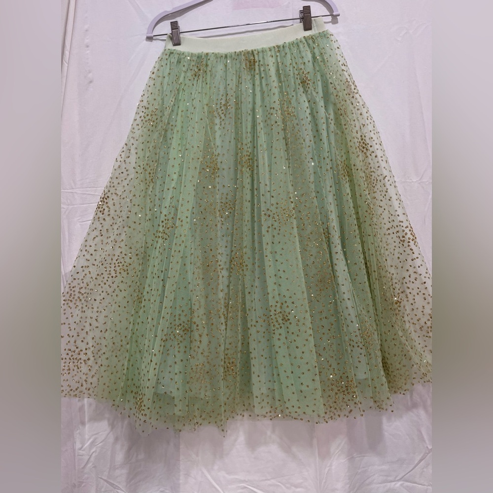 ANTHROPOLOGIE gathered tulle sequin skirt